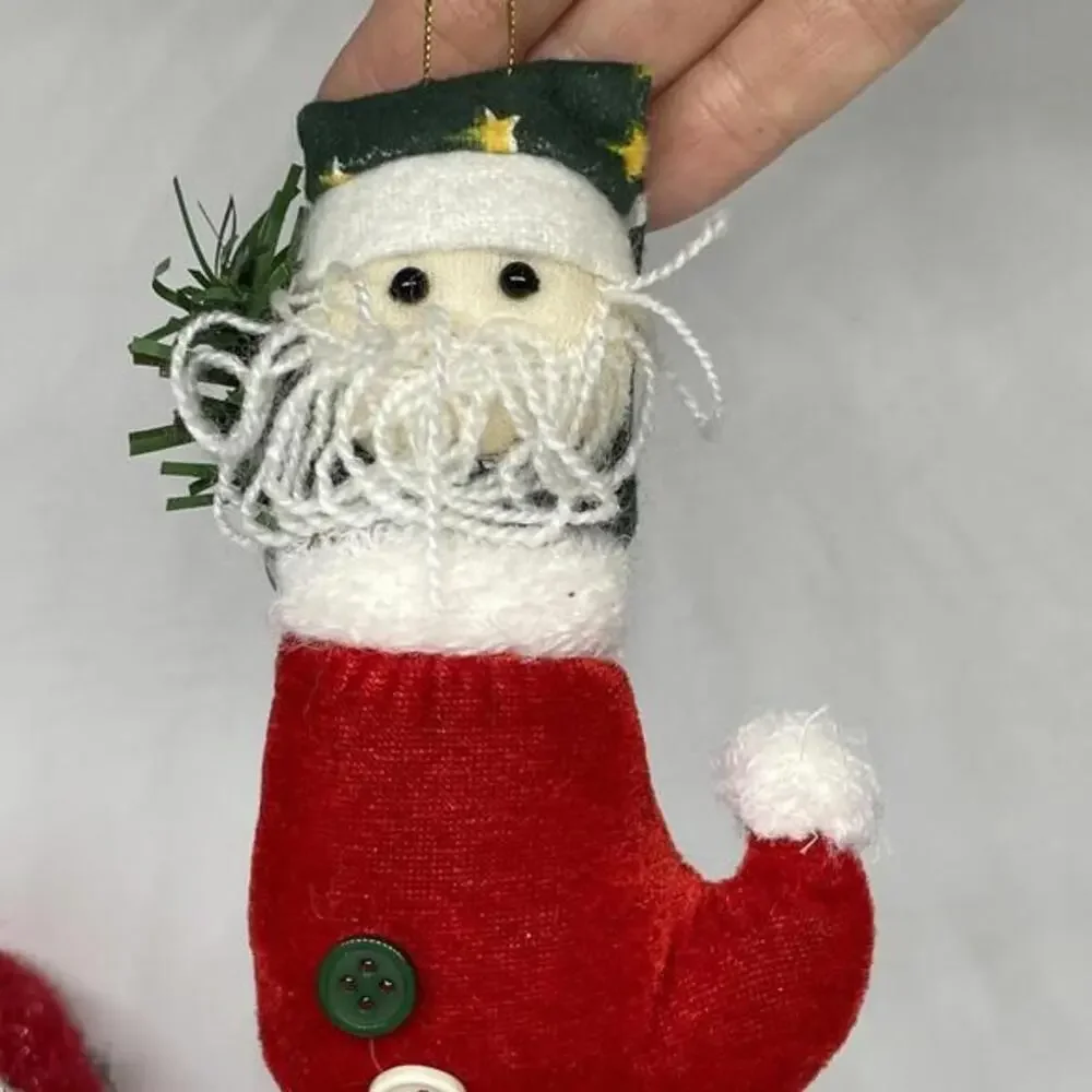 Snowman Frog Santa Gingerbread House‎ Felt Christmas Ornaments LOT of 10 Cute